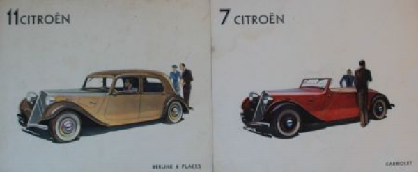 Citroen 7 CV - 11 CV Traction Avant Modellprogramm 1934 Automobilprospekt (5963)